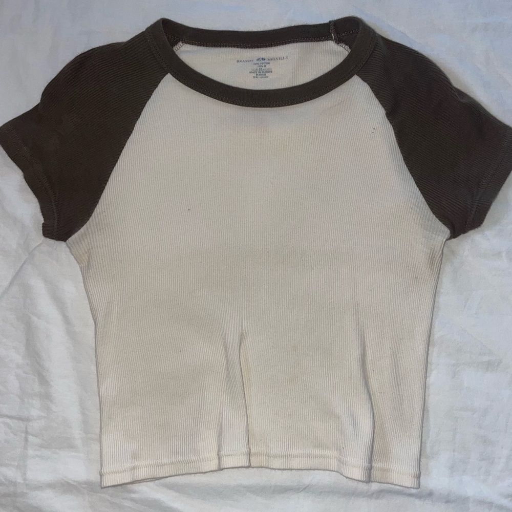 Brandy Melville Cream and Brown Top